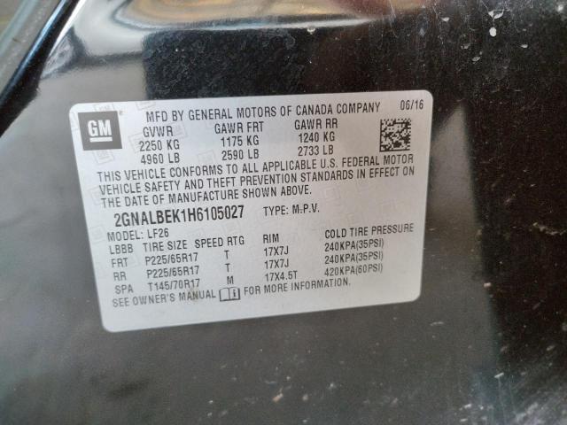 2017 CHEVROLET EQUINOX LS 2GNALBEK1H6105027