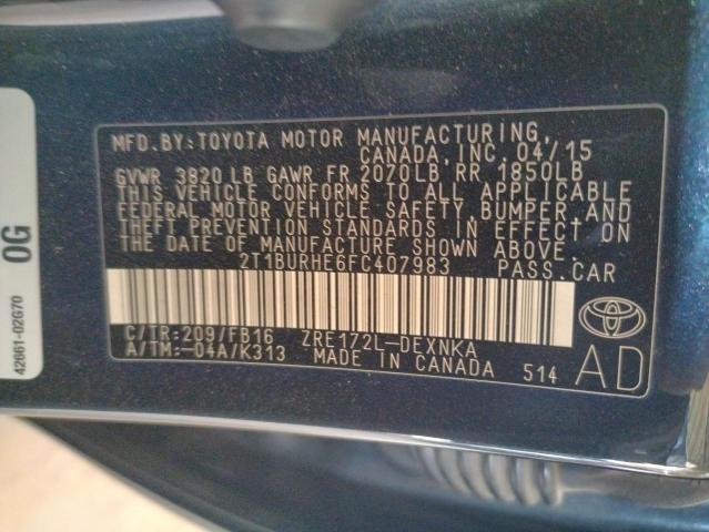 2015 TOYOTA COROLLA L 2T1BURHE6FC407983