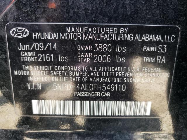 2015 HYUNDAI ELANTRA SE 5NPDH4AE0FH549110