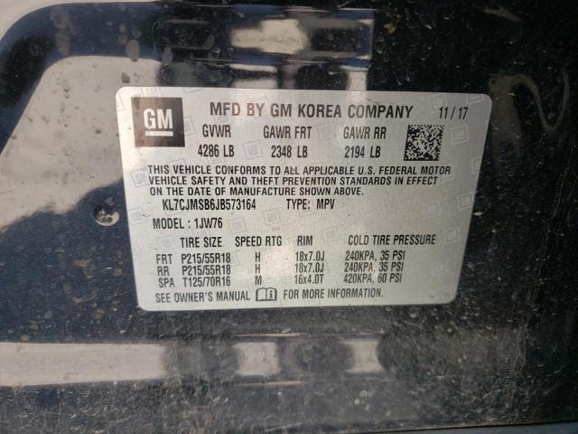 2018 CHEVROLET TRAX PREMI KL7CJMSB6JB573164