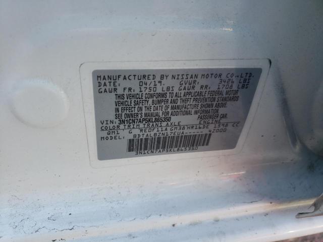 2019 NISSAN VERSA S 3N1CN7AP5KL865350