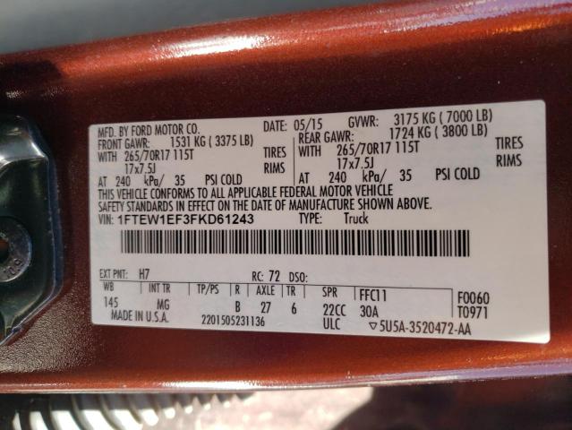 2015 FORD F150 SUPER 1FTEW1EF3FKD61243