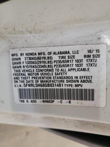 2016 HONDA ODYSSEY EX 5FNRL5H68GB031481