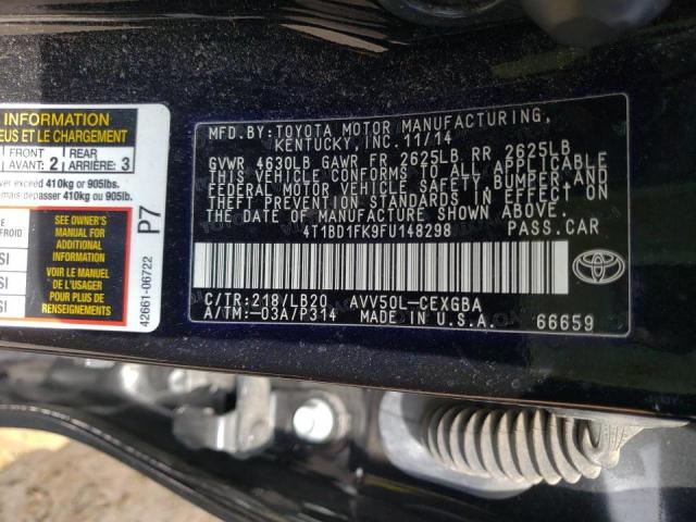 2015 TOYOTA CAMRY HYBR 4T1BD1FK9FU148298
