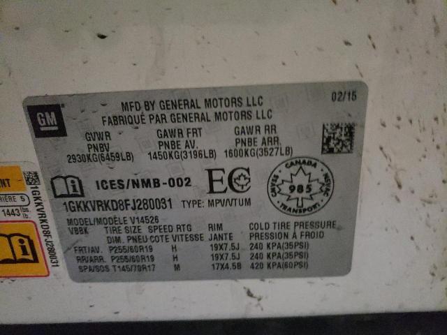 2015 GMC ACADIA SLT 1GKKVRKD8FJ280031