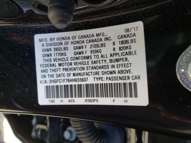 2017 HONDA CIVIC EXL 2HGFC1F76HH655607