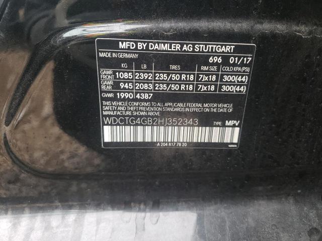 2017 MERCEDES-BENZ GLA 250 4M WDCTG4GB2HJ352343