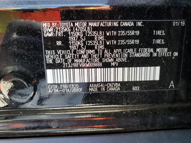 2019 TOYOTA RAV4 ADVEN 2T3J1RFV6KW009888