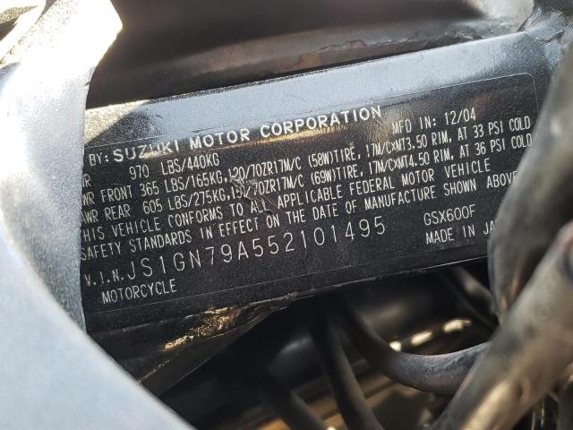 2005 SUZUKI GSX600 F JS1GN79A552101495