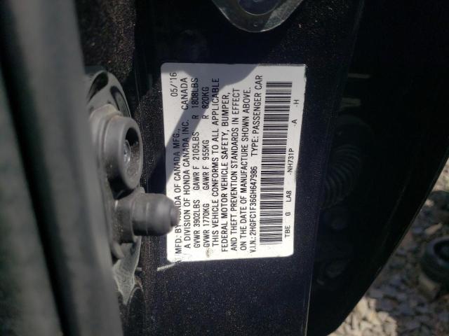 2016 HONDA CIVIC EX 2HGFC1F36GH647986