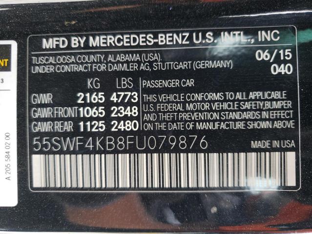 2015 MERCEDES-BENZ C 300 4MAT 55SWF4KB8FU079876