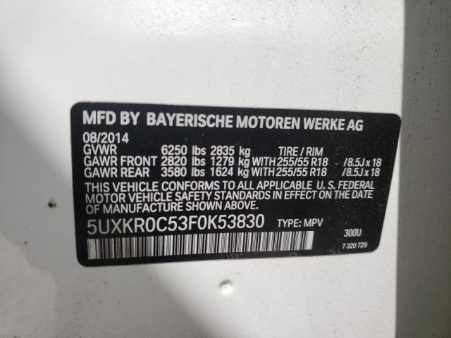 2015 BMW X5 XDRIVE3 5UXKR0C53F0K53830