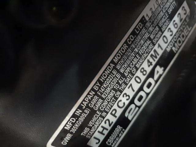 2004 HONDA CBR600 RR JH2PC37084M103623