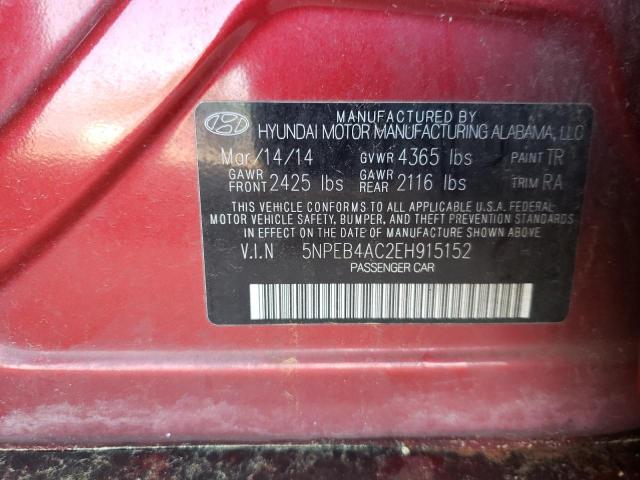 5NPEB4AC2EH915152 Hyundai Sonata Gls 2014. Фото: 9
