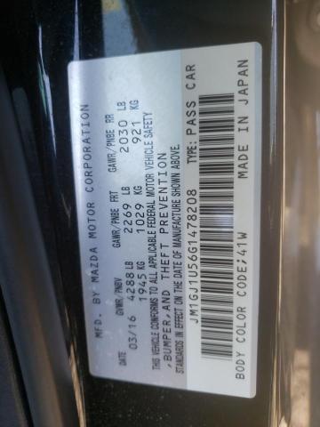 2016 MAZDA 6 SPORT JM1GJ1U56G1478208