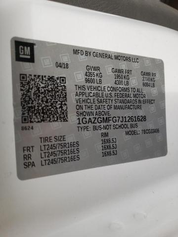 1GAZGMFG7J1261628 Chevrolet Express G3 2018. Фото: 9