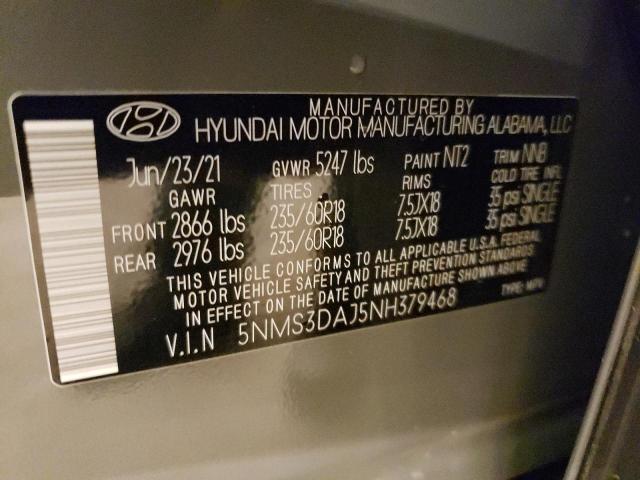 2022 HYUNDAI SANTA FE S 5NMS3DAJ5NH379468