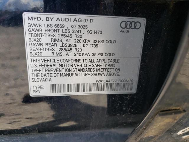 2018 AUDI Q7 PREMIUM WA1LAAF77JD005379