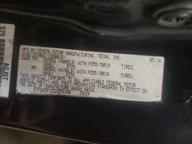 2016 TOYOTA TUNDRA CRE 5TFDW5F12GX558348