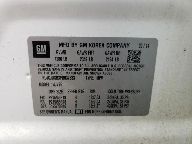 2015 BUICK ENCORE PRE KL4CJDSBXFB037533