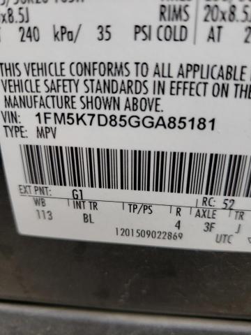2016 FORD EXPLORER X 1FM5K7D85GGA85181