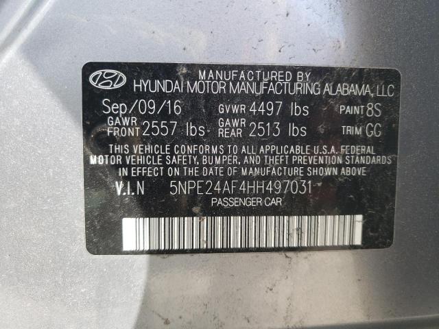 2017 HYUNDAI SONATA SE 5NPE24AF4HH497031