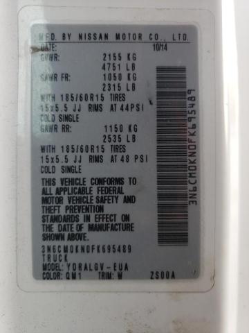 2015 NISSAN NV200 2.5S 3N6CM0KN0FK695489