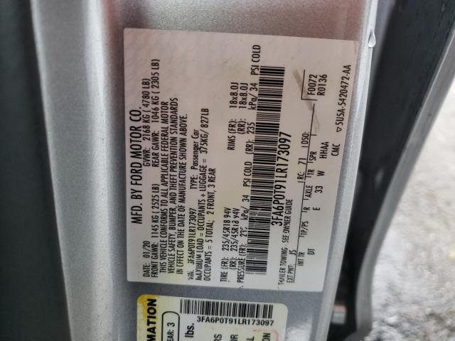 2020 FORD FUSION SE 3FA6P0T91LR173097