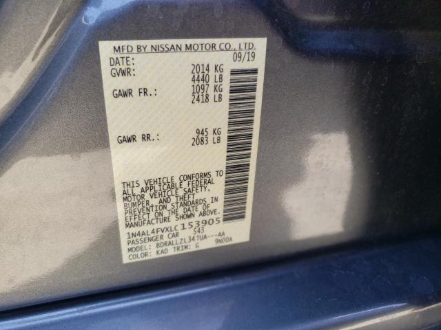 2020 NISSAN ALTIMA PLA 1N4AL4FVXLC153905