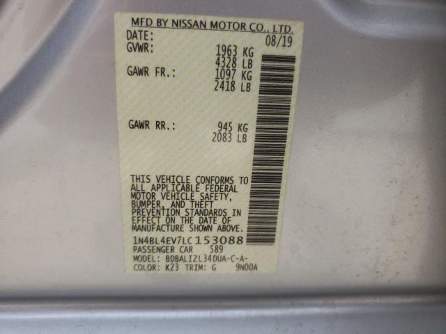 2020 NISSAN ALTIMA SL 1N4BL4EV7LC153088