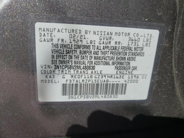 2021 NISSAN KICKS S 3N1CP5BV2ML480830