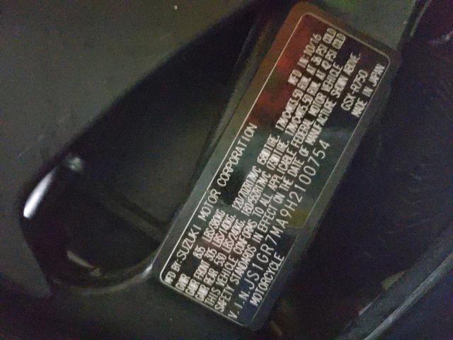 2017 SUZUKI GSX-R750 JS1GR7MA9H2100754