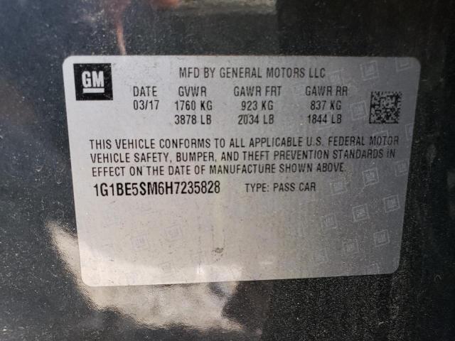 2017 CHEVROLET CRUZE LT 1G1BE5SM6H7235828
