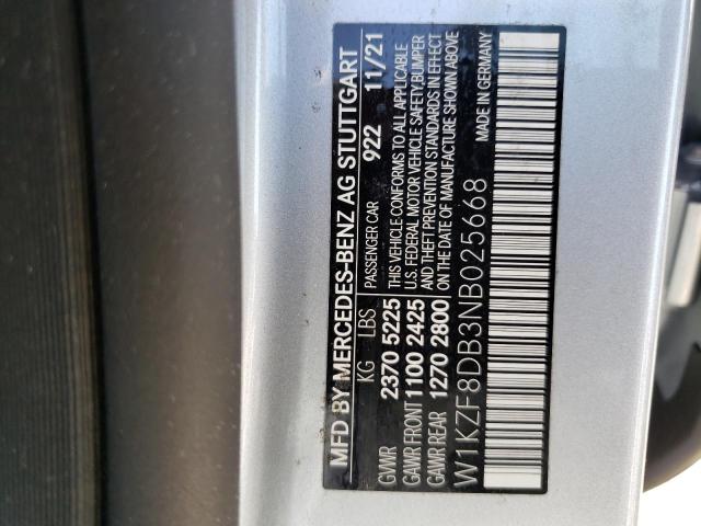 2022 MERCEDES-BENZ E 350 W1KZF8DB3NB025668