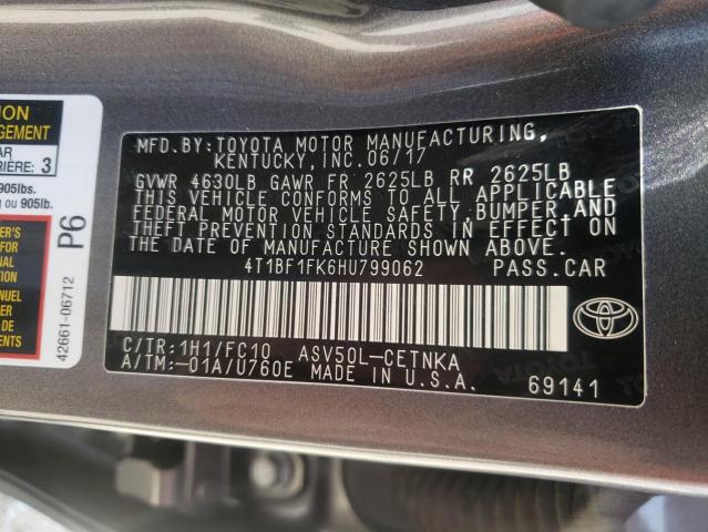 2017 TOYOTA CAMRY 4D 2 4T1BF1FK6HU799062