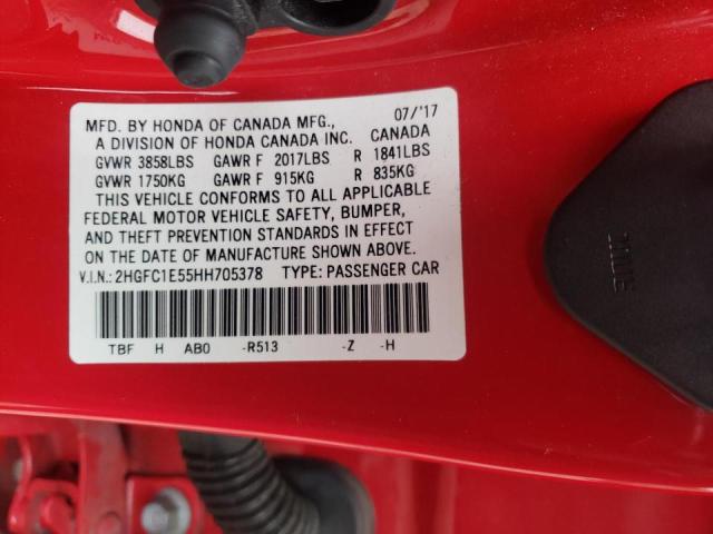 2017 HONDA CIVIC SI 2HGFC1E55HH705378
