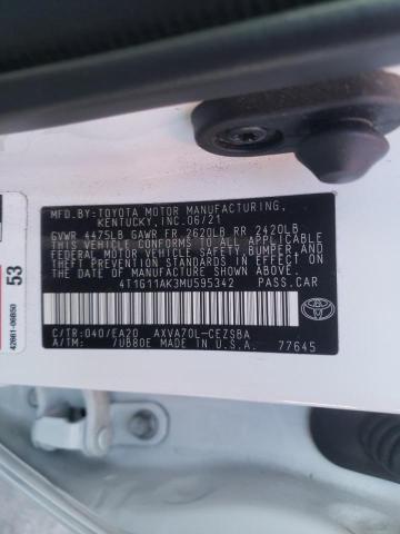 2021 TOYOTA CAMRY SE 4T1G11AK3MU595342