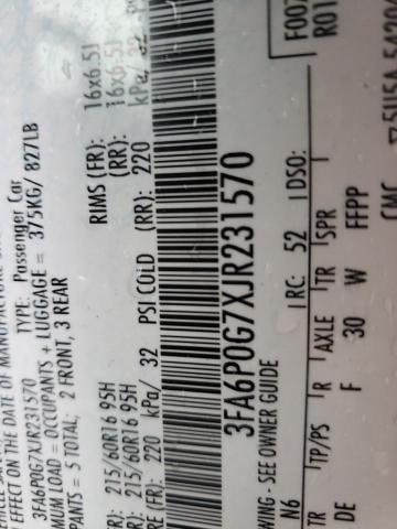 2018 FORD FUSION S 3FA6P0G7XJR231570