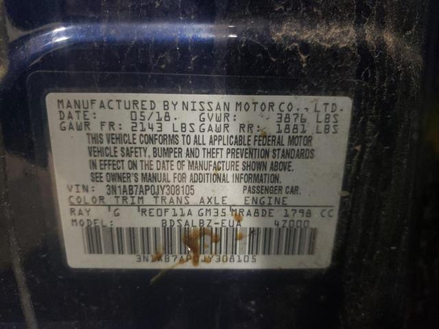 2018 NISSAN SENTRA S 3N1AB7AP0JY308105