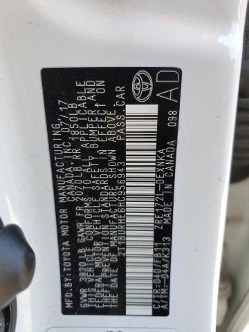 2017 TOYOTA COROLLA L 2T1BURHE6HC956943