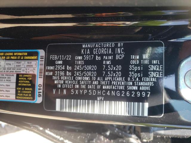 2022 KIA TELLURIDE 5XYP5DHC4NG262997