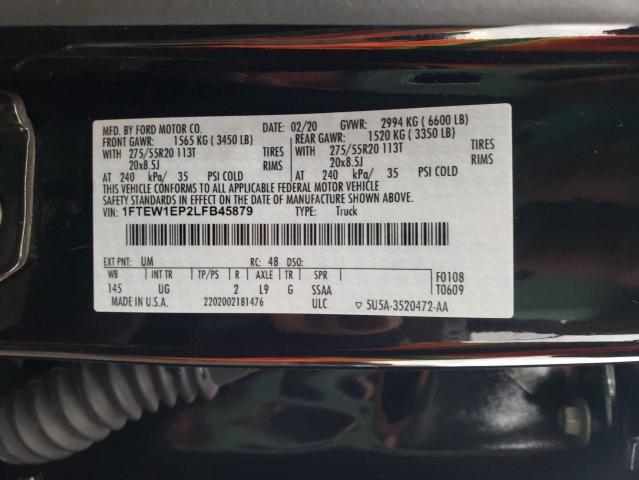 2020 FORD F150 SUPER 1FTEW1EP2LFB45879