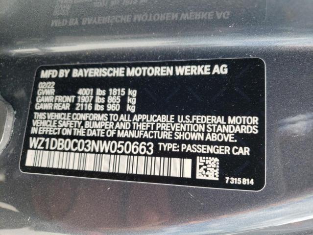 2022 TOYOTA SUPRA WZ1DB0C03NW050663