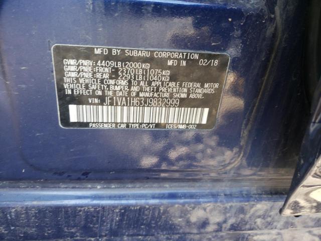 2018 SUBARU WRX LIMITE JF1VA1H63J9832999
