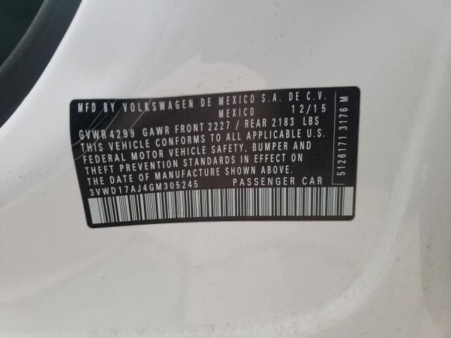2016 VOLKSWAGEN JETTA SPOR 3VWD17AJ4GM305245
