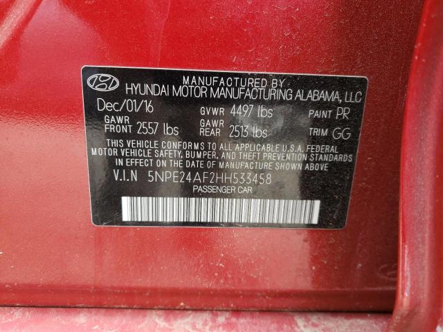 2017 HYUNDAI SONATA SE 5NPE24AF2HH533458
