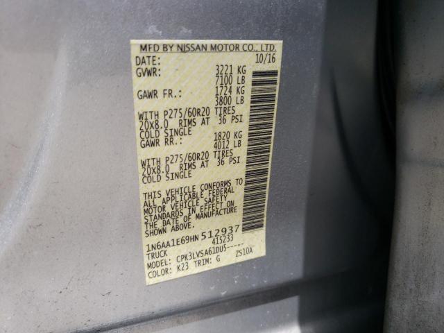 2017 NISSAN TITAN PLAT 1N6AA1E69HN512937