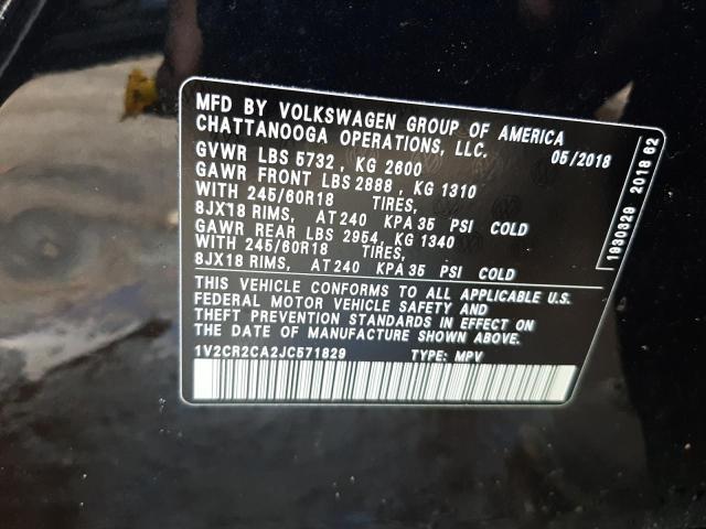 2018 VOLKSWAGEN ATLAS SE 1V2CR2CA2JC571829