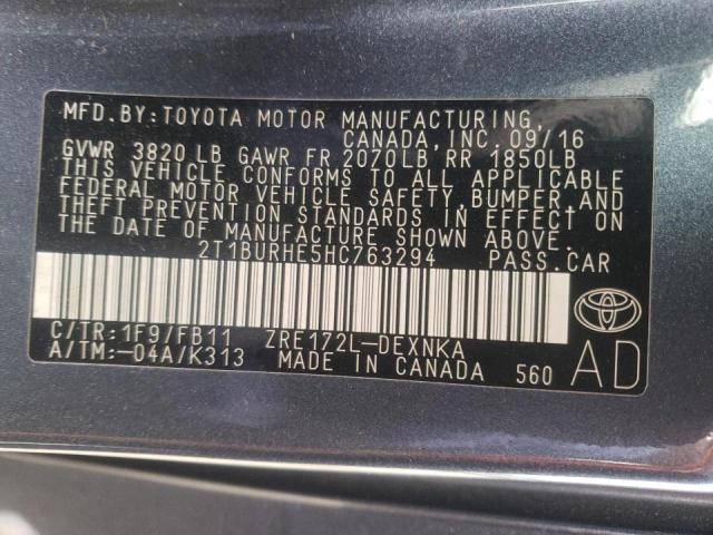 2017 TOYOTA COROLLA L 2T1BURHE5HC763294