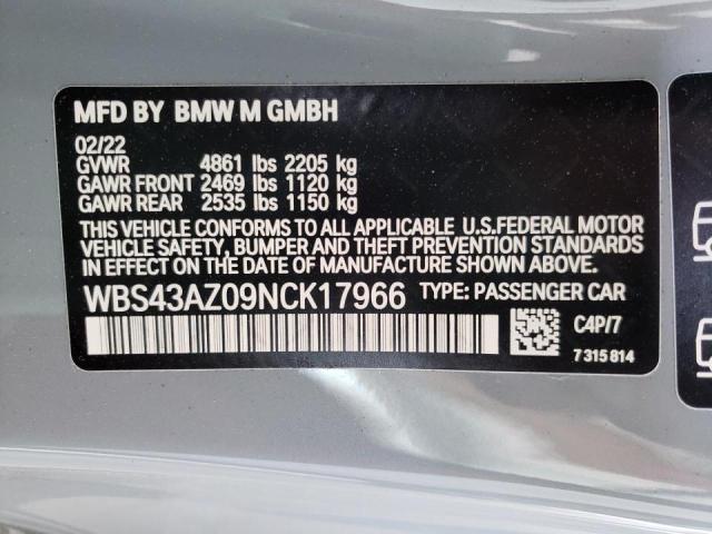 2022 BMW M4 COMPETI WBS43AZ09NCK17966